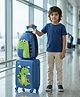 Babyhug Kids Travel Trolley Suitcase 18 inch with Wheels & Backpack 15 inch Set Shock-Resistant Shell| Telescopic Handle Water-Resistant Smooth Wheels Lightweight Carry-On Easy Zipper Closure - Blue