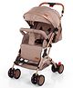 Babyhug Standard Baby Stroller with Integrated Trolley Handle - Beige | Reclining Seat| Safety Harness| Compact Fold| Lightweight Travel-Friendly| Swivel Wheel with Lock| Rear Wheels with Brake