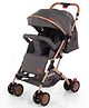 Babyhug Standard Baby Stroller with Integrated Trolley Handle - Navy Blue | Reclining Seat| Safety Harness| Compact Fold| Lightweight Travel-Friendly| Swivel Wheel with Lock| Rear Wheels with Brake