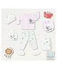 Mama's Care - Jungle Safari - 100% Cotton Interlock theme based Gift Set - Pack of 9 pcs, in Pink color. A perfect Baby Shower Gift Hamper - 0 - 6 Months - UNISEX