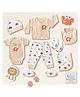 Mama's Care - Hello Lil One - 100% Cotton Interlock theme based Gift Set - Pack of 10+1 with Teether Cum Rattle - Light Peach color. A perfect Baby Shower Gift Hamper - 0 - 6 Months - UNISEX
