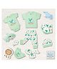 Mama's Care - Sea Life- 100% Cotton Interlock theme based Gift Set - Pack of 10+1 with Teether Cum Rattle - Sea Green color. A perfect Baby Shower Gift Hamper - 0 - 6 Months - UNISEX