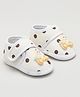 KIDSUN Animal Applique Detailed Polka Dots Printed Velcro Closure Anti Skid Booties - Offwhite