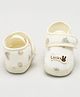 KIDSUN Bunny Face Applique Detailed Floral Printed Velcro CLosure Anti Skid Booties - Yellow