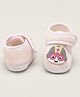 KIDSUN Cartoon Applique Detailed Velcro Closure Anti Skid Booties - Peach