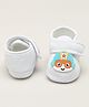 KIDSUN Cartoon Applique Detailed Velcro Closure Anti Skid Booties - Sky Blue