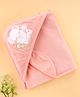 Zero Terry knit Hooded Towel With Animal Patch L 83 x B 83 cm - Pink