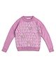 US Polo Assn Knit Full Raglan Sleeves Pullover Sweater With Text Design - Light Pink