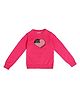 US Polo Assn Knitted Full Sleeves Pullover Sweater With Heart Embroidery - Dark Pink