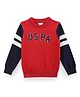 US Polo Assn Full Sleeves Pullover Sweater With Text Print - Red