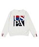 US Polo Assn Cotton Woven Full Sleeves Pullover Sweater With Brand Design - White