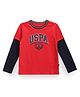 US Polo Assn Cotton Knit Full Sleeves Sweatshirt with Brand Name Print - Dark Orange