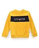 US Polo Assn Knit Full Sleeves Cut & Sew Sweatshirt with Brand Name Print - Yellow