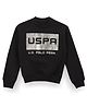 US Polo Assn Knit Full Sleeves Sweatshirt with Brand Name Print - Black