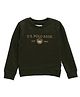 US Polo Assn Cotton Knit Full Sleeves Sweatshirt with Brand Name Print - Dark Green