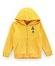 US Polo Assn Knit Full Sleeves Hooded SweatJacket with Brand Logo Embroidery & Kangaroo Pockets - Yellow