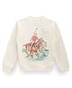 US Polo Assn Cotton Blend Knit Full Sleeves Sweatshirt With Polo Print - Beige
