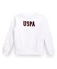 US Polo Assn Cotton Knit Full Sleeves Sweatshirt with Brand Name Embroidery - White