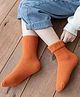 Akinos Kids Cotton Fleece Solid Socks - Orange
