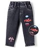 Mark & Mia Cotton Lycra Denim Full Length Jeans With Car Print - Black