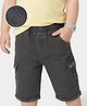 Mark & Mia Cotton Lycra Knee Length Denim Jamaican   Shorts  with  Cargo Pocket Detailing - Black