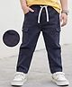 Mark & Mia Cotton Lycra Woven Solid Color Cargo Trouser with Pocket Detailing - Blue