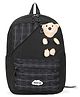 Kids On Board Unisex Graphic Printed Backpack with Teddy accent -Black- Height 17 Inches