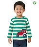 Pranava Organic Cotton Knit Full Sleeves Car Embroidered Tee - Mint Green