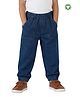 Pranava Organic Cotton Denim Solid Joggers Style Jeans - Blue