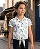 Kookie Kids Woven Half Sleeves Shirt Style Top With Floral Print - Multicolor
