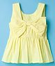 Babyoye Cotton Woven Sleeveless Frock Style Top with Bow Applique - Yellow