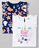 Doodle Poodle 100% Cotton Knit Sleeveless Sea Life & Nautical Theme Printed Tops Pack Of 2 - White & Navy Blue
