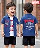 Babyhug Marvel Single Jersey Knit Half Sleeves Spider Man Printed Shirt With T-Shirt  - Navy Blue