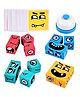 VikriDA Emoji Face Cube Game with Bell for Kids | Expression Matching Block Puzzle Board Game with 16 Face Cubes