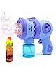 VikriDA Automatic Bubble Blower with LED Lights  5000+ Bubbles/Min  Includes Batteries and Leak-Proof Bubble Solution Bottles 500ml  Blue