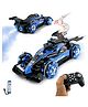 VikriDA 1:14 Scale RC Stunt Car with Dual Smoke & LED Lights | 2.4GHz 360° Rotating High-Speed Remote Control Car for Kids  Blue