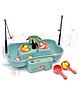 VikriDA Fishing Game Toy Set with Flashing Lights & Music | Rotating Fish Catching Board with Floating Ducks & Running Water