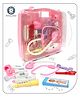 Aditi Toys Premium Pretend Play Doctor Set with LED Light Instruments  with 9 Piece with Transparent Briefcase 9 Pieces - Pink
