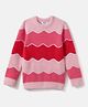 Nautinati Knit Full Sleeves Abstract Designed Sweater - Pink