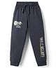 Smarty Boys Sinker Knit Full Length Lounge Pant with Text Print - Charcoal Grey