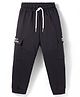 Smarty Boys Sinker Knit Full Length Cut & Sew Lounge Pant with Text Print - Black