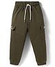 Smarty Boys Sinker Knit Full Length Cut & Sew Lounge Pant with Text Print - Olive Green