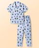 Smarty Boys Sinker Woven Half Sleeves Co-ords Night Suit with Movie Time Print - Light Blue