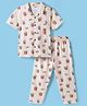 Smarty Boys Sinker Woven Half Sleeves Co-ords Night Suit with Movie Time Print - Cream