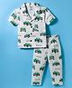 Smarty Boys Sinker Woven Half Sleeves Co-ords Night Suit with Car Print - Light Green