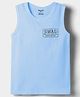 Smarty Boys 100% Cotton Knit Sleeveless Text Printed T-Shirt - Light Blue
