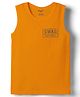 Smarty Boys 100% Cotton Knit Sleeveless Text Printed T-Shirt - Orange
