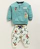 UNO KIDS Cotton Knit Disney Mickey & Friends Featuring Full Sleeves Character Printed Winter Sweatshirt & Pant  - Green