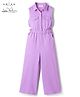 Arias Knit Sleeveless Solid Colour Textured Jumpsuit - Purple