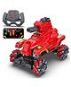 Mirana Toys Drifter Tank Bullet Shooter 4WD 4x4 RC Car Toy for Kids - Remote & App Controlled Vehicle - 360 Rotation & Omnidirection Wheels - Type-C USB Rechargeable - for Boys & Girls 4+ Years-Red